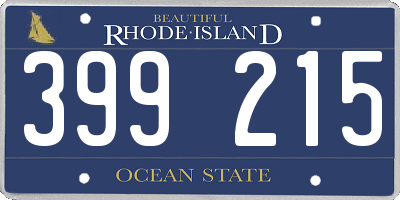 RI license plate 399215