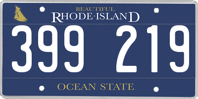RI license plate 399219