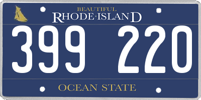 RI license plate 399220