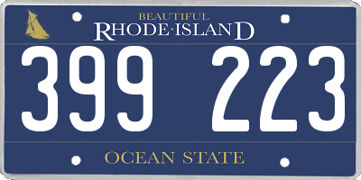 RI license plate 399223