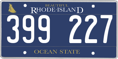 RI license plate 399227