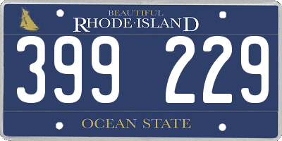 RI license plate 399229