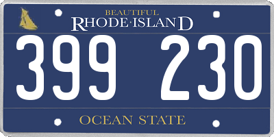 RI license plate 399230