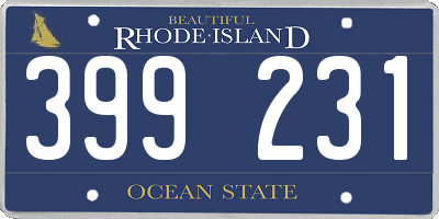 RI license plate 399231