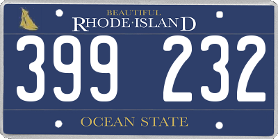 RI license plate 399232