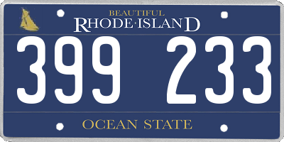 RI license plate 399233