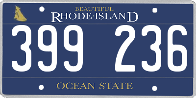 RI license plate 399236
