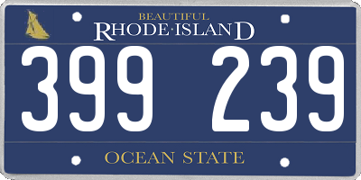 RI license plate 399239