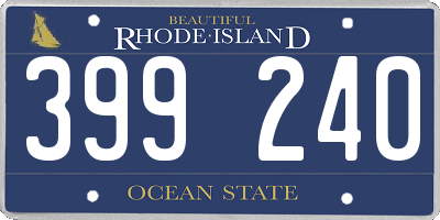 RI license plate 399240