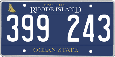 RI license plate 399243