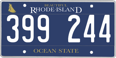 RI license plate 399244
