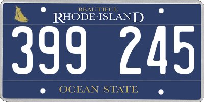 RI license plate 399245