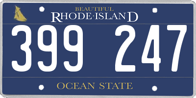 RI license plate 399247