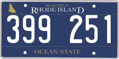 RI license plate 399251