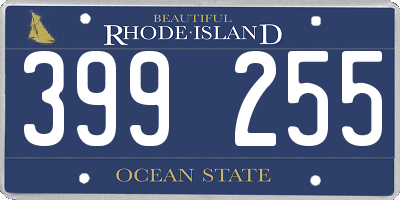 RI license plate 399255