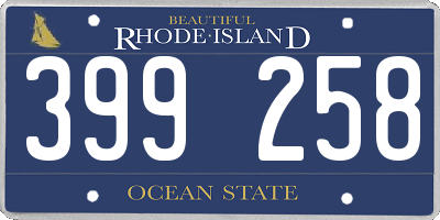 RI license plate 399258
