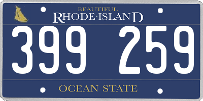RI license plate 399259