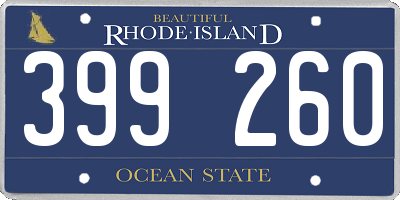 RI license plate 399260