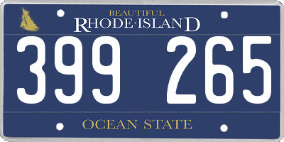 RI license plate 399265