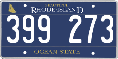 RI license plate 399273
