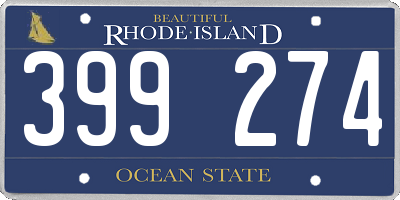 RI license plate 399274