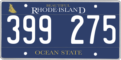 RI license plate 399275
