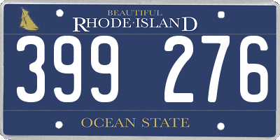 RI license plate 399276