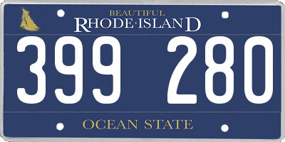 RI license plate 399280