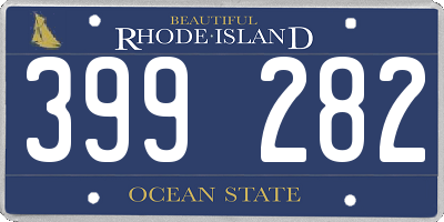 RI license plate 399282