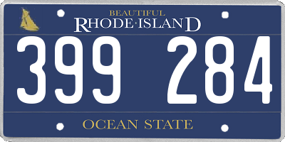 RI license plate 399284