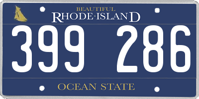 RI license plate 399286