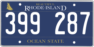RI license plate 399287