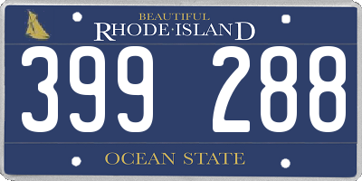 RI license plate 399288