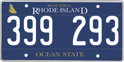 RI license plate 399293