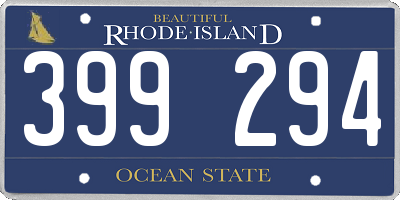 RI license plate 399294