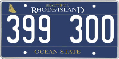 RI license plate 399300