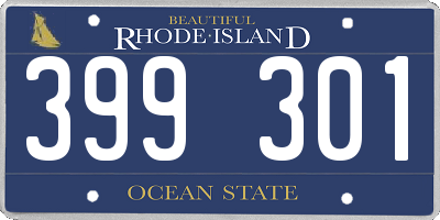 RI license plate 399301