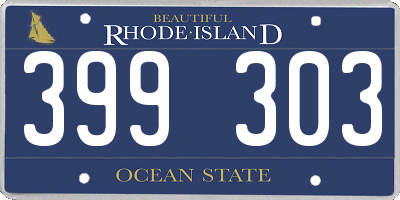 RI license plate 399303