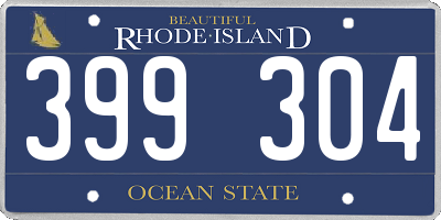 RI license plate 399304