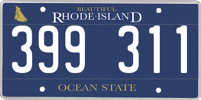 RI license plate 399311