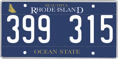 RI license plate 399315