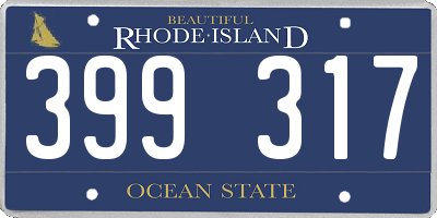 RI license plate 399317