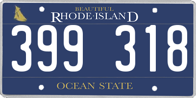 RI license plate 399318