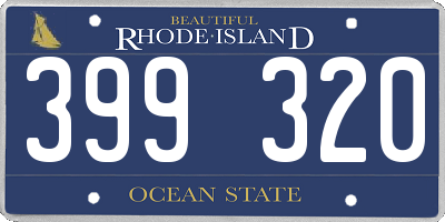RI license plate 399320