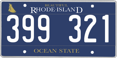 RI license plate 399321