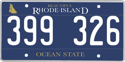RI license plate 399326