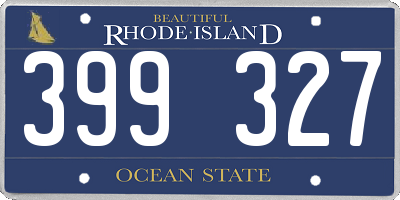 RI license plate 399327