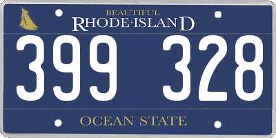 RI license plate 399328