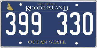 RI license plate 399330