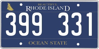RI license plate 399331